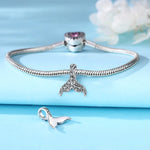925 Sterling Silver Fish Tail Charm Bead for Bracelet