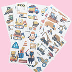 10 Sheets Excavator Vehicle Pattern Temporary Tattoos For Hand Body Engineering Crane, Cartoon Tattoos Stickers