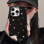 Korean INS White Stars Phone Case for iPhone 16 Pro 15 14 13 12 17 Air 11 Pro max X 7 8 15Pro 16 Plus 16E SE 2022 Soft Cover