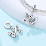 925 Sterling Silver Lucky Bird Dog Cat Animal Charm Bead