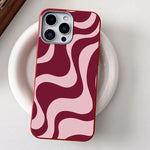 Retro Pink Abstract Wave Pattern Phone Case For iPhone 17 16 Pro 16E 15 14 13 12 11 Pro Max 17 Air X XR XS 7 8 Plus Sof't Cover