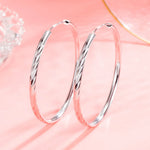 Sterling Silver 30-60mm Meteor Shower Hoop Earrings for Women