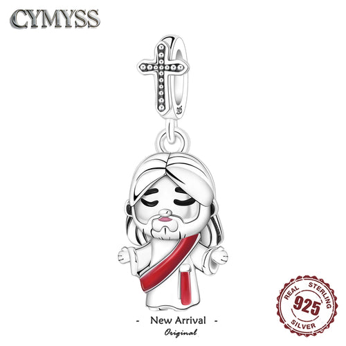 925 Sterling Silver Jesus Charm Bead for Bracelet Necklace