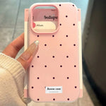 Cute White Polka Dots Design Phone Case For iPhone 17 Case 16 15 14 13 12 11 Pro Max Air 7 8 Plus X XR 2-in-1 Matte Jelly Cover