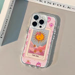 Sun Pattern Printed Mirror Phone Case For iPhone 17 Pro 16 15 14 13 12 11 Pro Max 7 8 Plus XR X XS Max 17E 16E Protection Cover