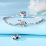 925 Sterling Silver Vintage Elephant Amulet Charm Bead