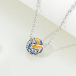 925 Sterling Silver Volleyball Sport Charm Bead for Bracelet