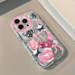 Cherry Bow Lip Print Mirror Phone Case For iPhone 17 Pro Max 16 15 14 13 12 11 Pro Max 7 8 Plus XR X XS Max 16E 17E Soft Cover