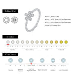 MODIAN D Color Moissanite Finger Rings 925 Sterling Sliver Delicate Flower Beaded Lab Diamond Rings For Women Fine Jewelry