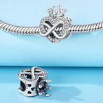925 Sterling Silver Peace Love Dove Heart Charm Bead