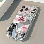 Sweet Fashion Leopard Flower Mirror Design Phone Case For iPhone 17 16 15 14 13 12 11 Pro Max 7 8 Plus XR X XS Max 16E Cover