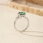 MODIAN 3CT Oval Green D Color Moissanite Ring 925 Sterling Silver Luxury Sparkling Jewelry Lab Diamond for Women Wedding Rings