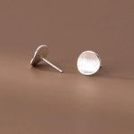 Sterling Silver Frosted Round Stud Earrings for Women - Wedding