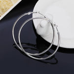 Sterling Silver 5-8cm Big Round Hoop Earrings for Women - Wedding