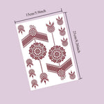 Waterproof Henna Tattoo Stickers for Women Flower Instant Fake Tattoo for Hand Temporary Tattoos for Wedding Party Festival