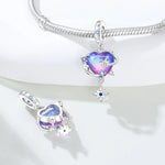 925 Sterling Silver Infinity Winged Heart Charm Pendant