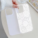 White Lace Flower Pattern Phone Case For Samsung Galaxy A16 A26 A36 A56 A55 S25 FE S24 Ultra S23 Plus S22 Shockproof Cover Cases