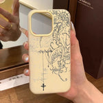 Angel Cross Line Drawing Phone Case For Samsung S25 FE S24 S23 S22 S21 Ultra Plus A56 A36 A26 A55 A35 A16 A15 A07 Soft Cover