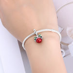 925 Sterling Silver Red Bell Festive Charm Bead