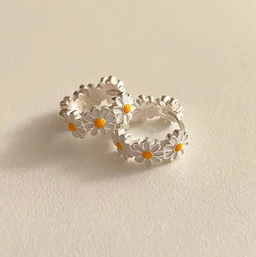 925 Sterling Silver Daisy Stud Earrings for Women