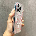 Samsung Galaxy S25 S24 S23 Ultra Plus FE Pink Heart Magnetic Clear Case
