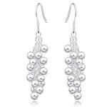 Sterling Silver Hanging Bead Ball Drop Earrings for Women - Vintage