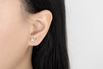 925 Sterling Silver Butterfly Zircon Stud Earrings for Women