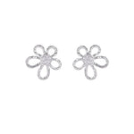 Sterling Silver Irregular Flower Earrings for Women - Wedding Vintage