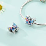 925 Sterling Silver Glowing Firefly Butterfly Charm Bead