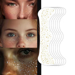 6pcs Silver Glitter Fake Freckle Tattoo Stickers for Face Makeup Waterproof Gold Temporary Tattoos for Women Holiday Music Party