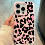 Pink Leopard Print Design Candy Color Phone Case for iPhone Air 17 16 15 14 Pro Max 13 12 11 XR 7 8 Plus X Xs 16E 2in1 Cover