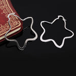 Sterling Silver 5.5cm Star Hoop Earrings for Women - Wedding