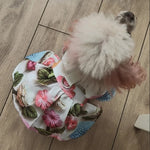 Summer Dog Clothes 3D Printed Pet Dress with Traction Ring for Small Dogs Chihuahua Yorkshire One-piece Dress Puppy Clothings