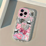 Cherry Bow Lip Print Mirror Phone Case For iPhone 17 Pro Max 16 15 14 13 12 11 Pro Max 7 8 Plus XR X XS Max 16E 17E Soft Cover