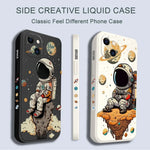 iPhone 16 15 14 13 Pro Max Case Cute Saturn Astronaut Shockproof Silicone