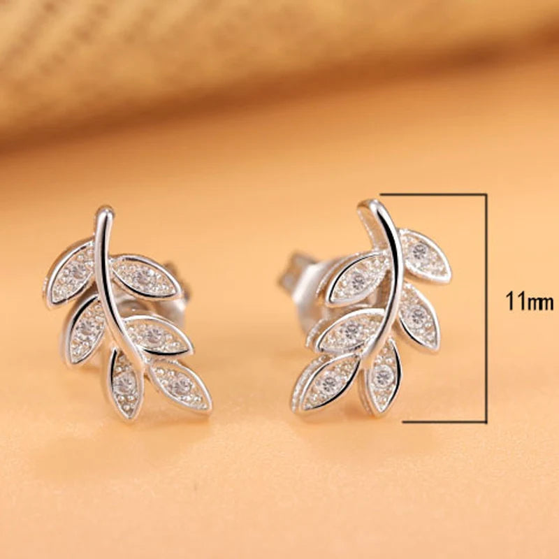 Sterling Silver Small Leaf Earrings for Women - Fine Jewellery