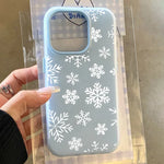 Simple White Snowflake Phone Case For Samsung S25 S24 S22 S21 S23 Ultra Plus FE A56 5G A26 A55 A35 A16 Winter 2 in 1 Matte Cover