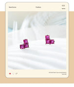 Sterling Silver Heart Zircon Stud Earrings for Women - Wedding Gift