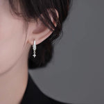 Sterling Silver Sanded Star Stud Earrings for Women - Wedding