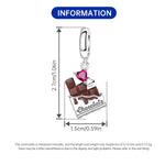 925 Sterling Silver Heart Zircon Coffee Charm Bead for Bracelet