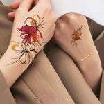 Waterproof Flower Temporary Tattoos for Women Floral Butterfly Tattoo Stickers for Hand Sleeve Back Body Art Fake Tattoo