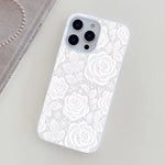 White Lace Flower Pattern Phone Case For Samsung Galaxy A16 A26 A36 A56 A55 S25 FE S24 Ultra S23 Plus S22 Shockproof Cover Cases