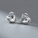 925 Sterling Silver Heart Stud Earrings for Women Wedding Jewellery