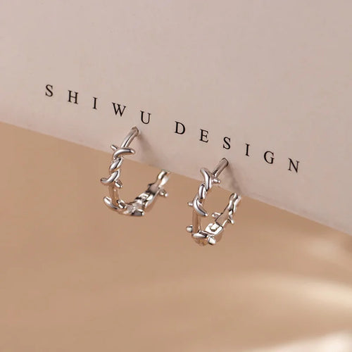 Sterling Silver Thorn Ring Earrings for Women - Vintage Wedding