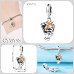 925 Sterling Silver Star Moon Sun Zircon Book Charm Pendant