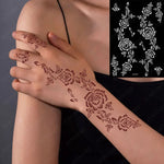 Reusable Henna Stencil for Hand Body Painting Flower Henna Tattoo Template for Women Wedding Festival Body Makeup Tattoo Tools