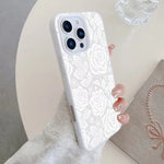 White Lace Flower Pattern Phone Case For Samsung Galaxy A16 A26 A36 A56 A55 S25 FE S24 Ultra S23 Plus S22 Shockproof Cover Cases