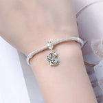 925 Sterling Silver Zircon Butterfly Alphabet Letter Charm Bead