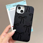 Black Bow Phone Case for Samsung Galaxy A15 A14 A55 A35 A53 A54 S25 S24 S23 Ultra S22 Plus S21 FE Shockproof Silicone Soft Cover