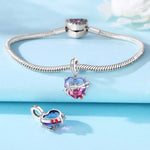 925 Sterling Silver Zircon Winged Heart Charm Bead